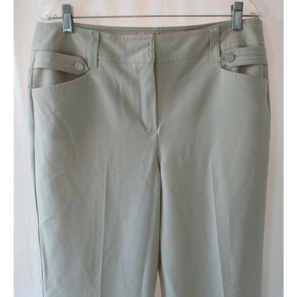 Dress Barn Women's Beige Mid Rise Straight Leg Zip Front Dress Pants Size 14 - Picture 2 of 9